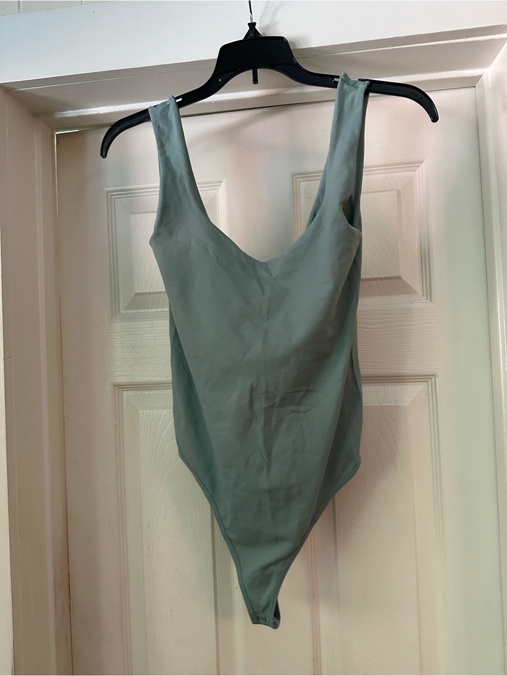 Free People Sage Green Scoop-Front Bodysuit